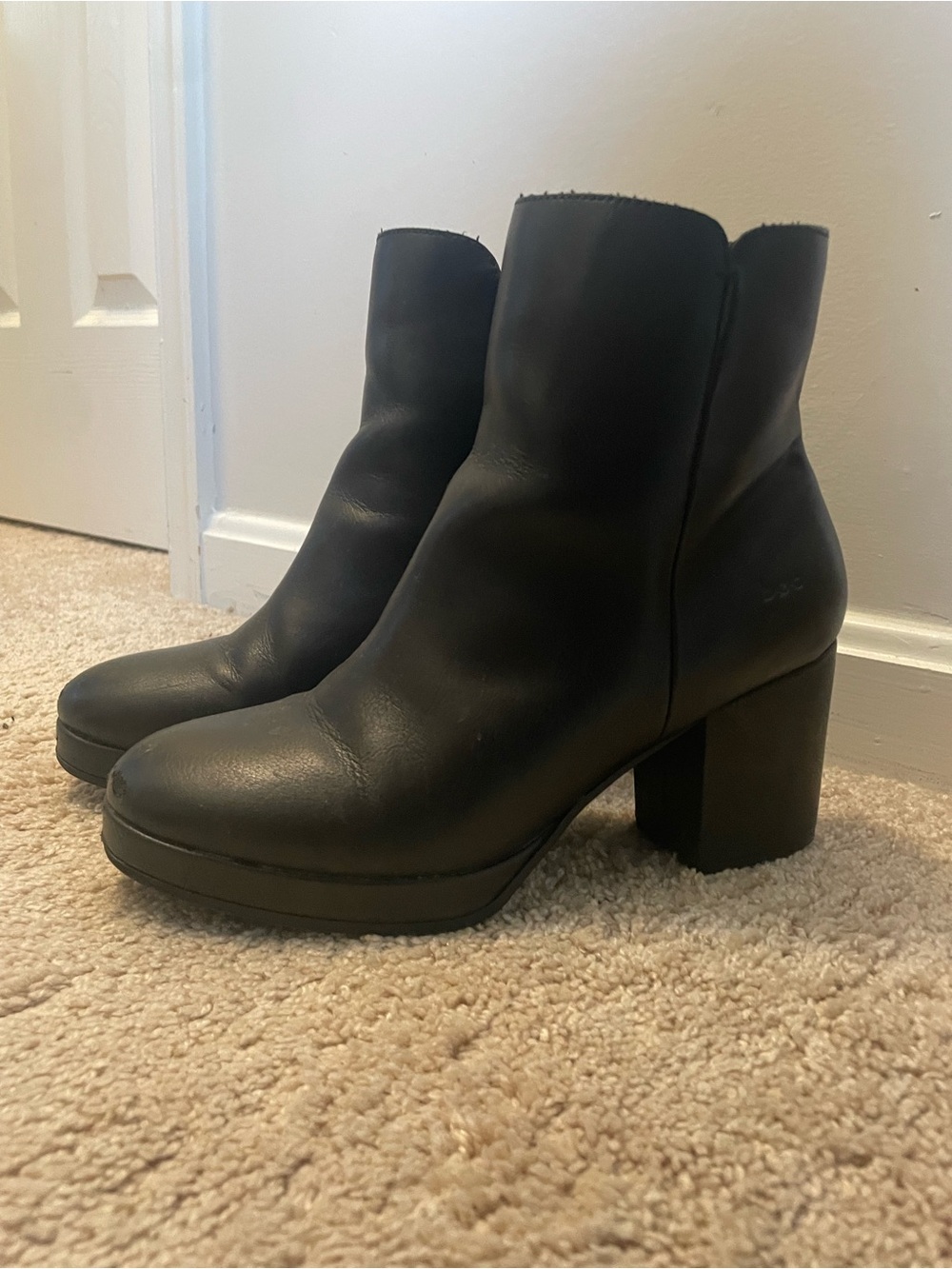 boc Black Platform Block Heel Ankle Boots